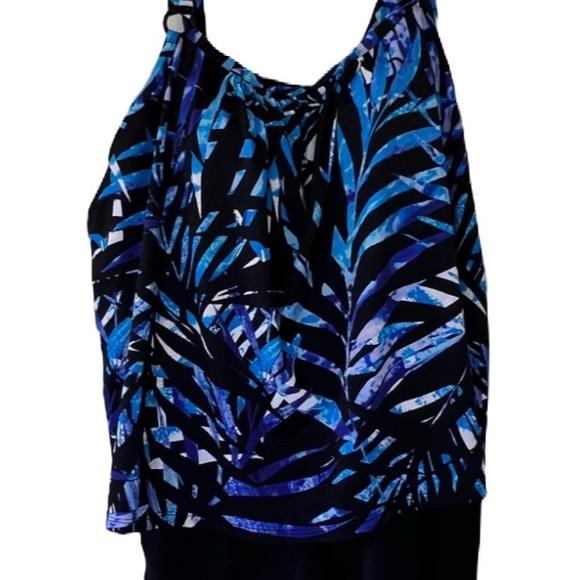 Sz 22 Swim For All RomperTank Overlay SwimRomper Adjustable Straps Tummy Control - Picture 4 of 14